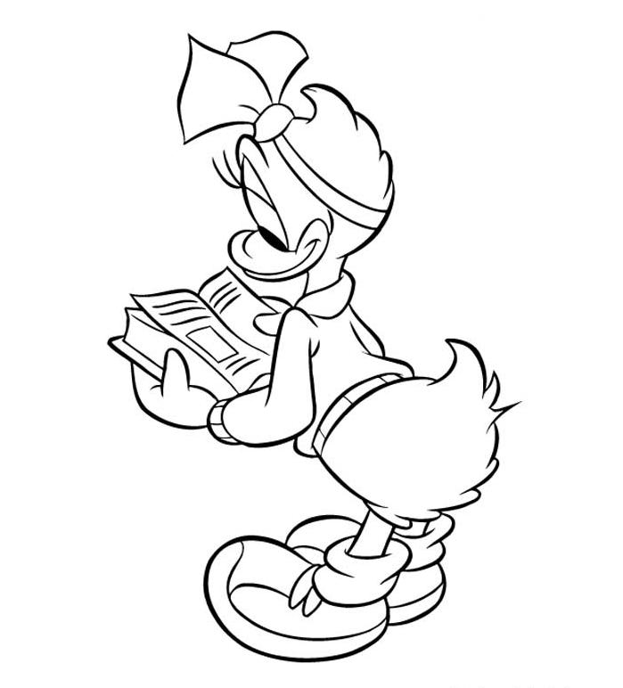 coloriage daisy qui lit